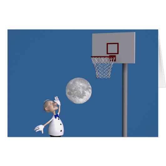 Astronomeer die Basketball speelt (Voorkant Horizontaal)