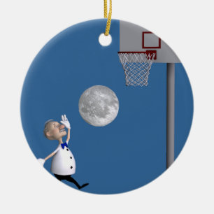 Astronomeer die Basketball speelt Keramisch Ornament
