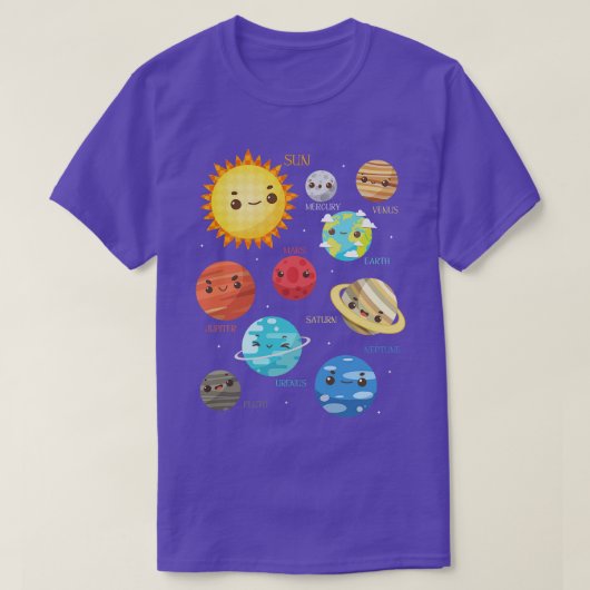 Astronomeer Planets Cute Astronomer T-shirt (Design voorkant)
