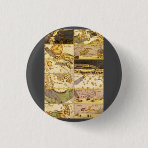 astronomie, Antiek sterren Ronde Button 3,2 Cm