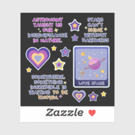 Astronomie blauw paars en geel sticker