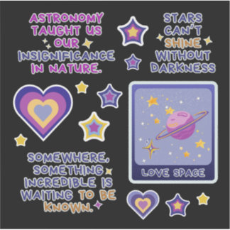 Astronomie blauw paars en geel sticker