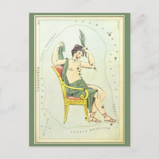  astronomie, Cassiopeia Constellation Stars Briefkaart (Voorkant)