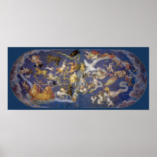  Astronomie Celestial Fresco, Constellations Poster