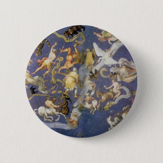 Astronomie Celestial Fresco, Constellations Ronde Button 5,7 Cm (Voorkant)