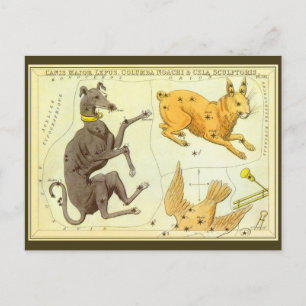  Astronomie, Celestial Map Star Chart in Sky Briefkaart