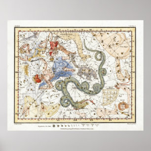  Astronomie Constellations Map Poster