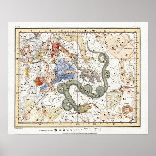  Astronomie Constellations Map Poster (Voorkant)