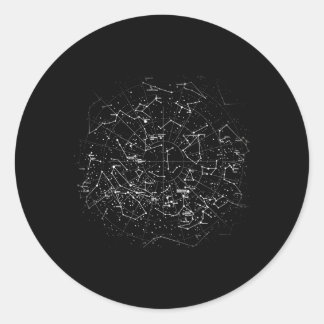 Astronomie Constellations Map Stars Galaxy Celesti Ronde Sticker