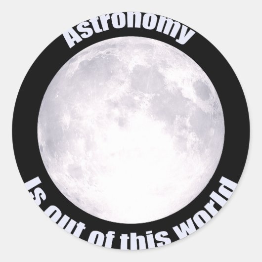 Astronomie Full Moon Ronde Sticker (Voorkant)