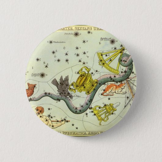  astronomie, Hydra Snake Constellation Stars Ronde Button 5,7 Cm (Voorkant)