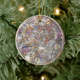  astronomie, Kaart van Christelijke constellaties Keramisch Ornament