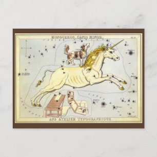  astronomie, Monoceros Unicorn Constellation Briefkaart