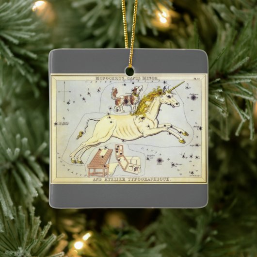  astronomie, Monoceros Unicorn Constellation Keramisch Ornament (Boom)
