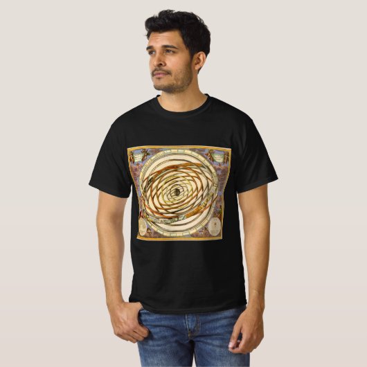 astronomie Orbit Planets, Andreas Cellarius T-shirt (Voorkant volledig)