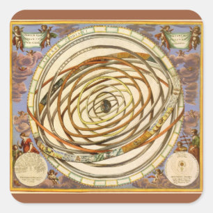  astronomie Orbit Planets, Andreas Cellarius Vierkante Sticker
