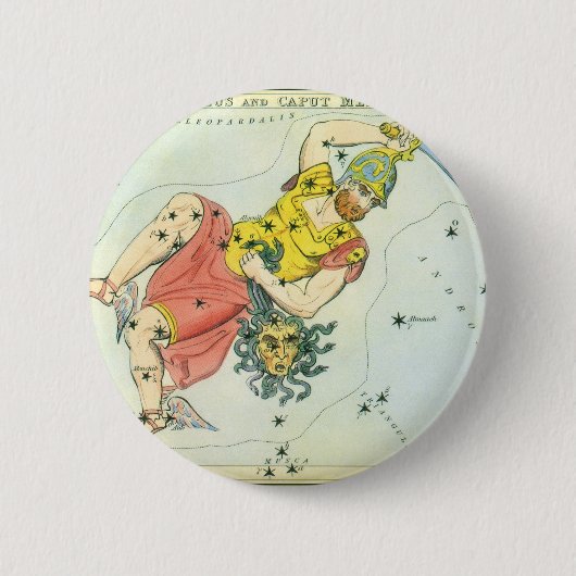 astronomie, Perseus en Caput Medusa Ronde Button 5,7 Cm (Voorkant)