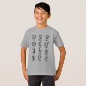 Astronomie Planetsymbolen T-shirt (Voorkant volledig)