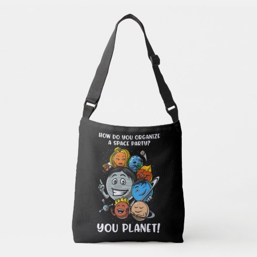 Astronomie Space Party Solar System Planets Joke Crossbody Tas (Voorkant)