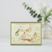  astronomie, sterrenkaart briefkaart (Staand voorkant)