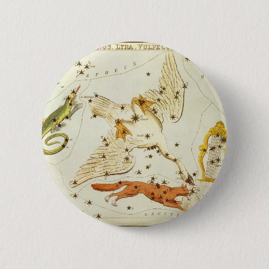  astronomie, sterrenkaart ronde button 5,7 cm (Voorkant)