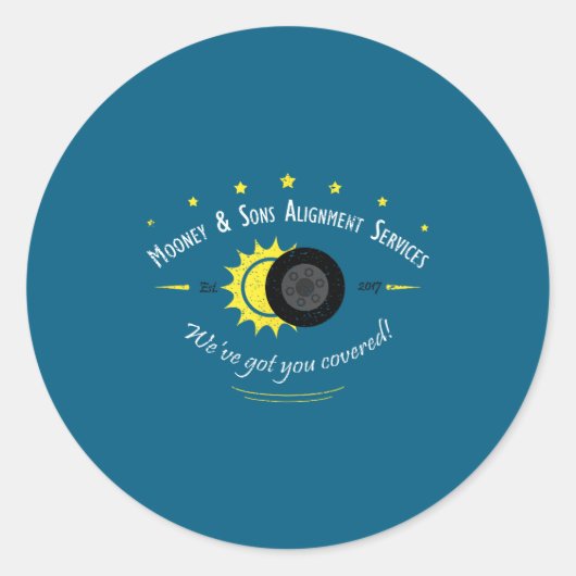 Astronomie Wetenschap Fans Zonsverduistering Ronde Sticker (Voorkant)