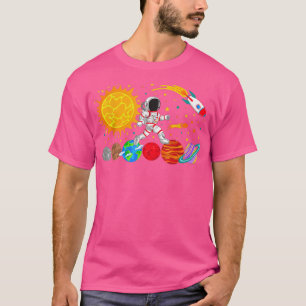 Astronomie zonnestelsel Astronaut Jumping Planets T-shirt