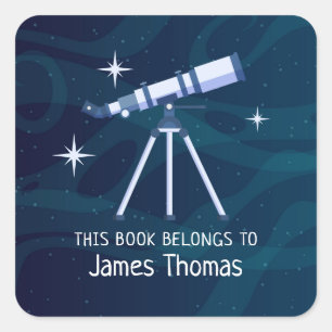 Astronomisch etiket van telescoop