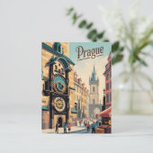 astronomische klok in Prague Briefkaart (Staand voorkant)