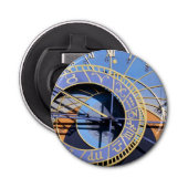 Astronomische klok van Praag - Orloj /Praha Button Flesopener (Voorkant)