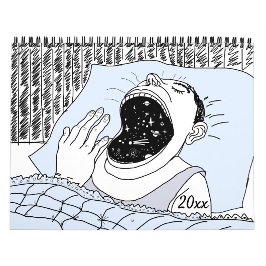 Astronomische Moderne Elegant Script Calendar Kalender (Hoes)