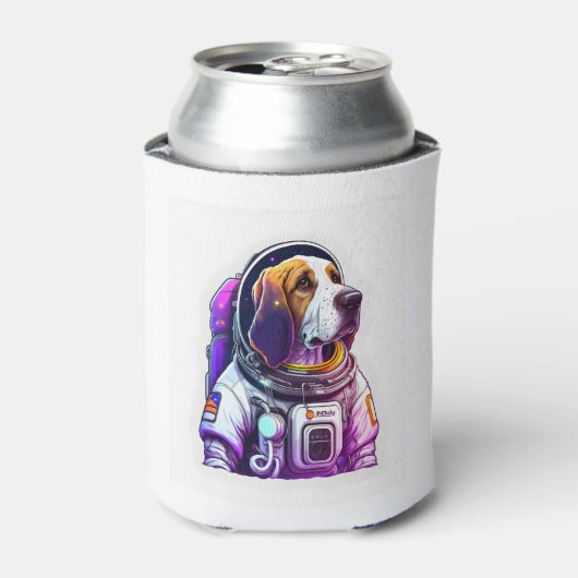 Astronout hond Mascot Blikjeskoeler (Blikje Voorkant)