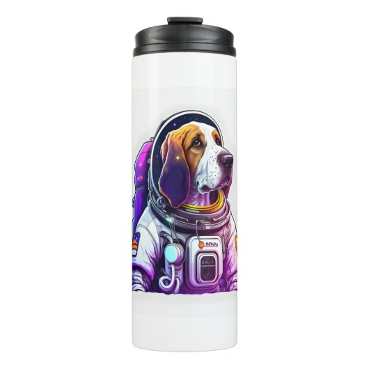 Astronout hond Mascot Thermosbeker (Voorkant)