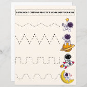 ASTRONOUT SNIJPRAKTIJK WERKBLAD VOOR KINDEREN (Voorkant / Achterkant)