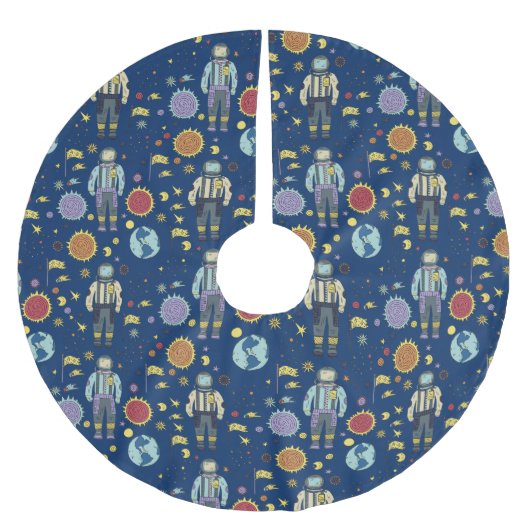 Astrounaut Space Man, kleurrijk Kerstboom Rok (Voorkant)