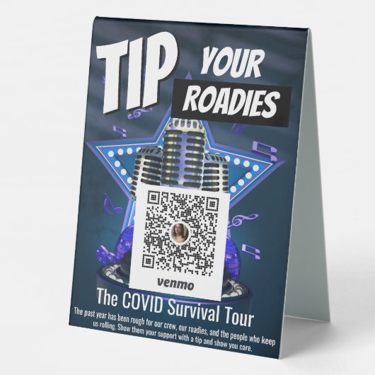 Astuce Bande Venmo Table Tente Signe (Verso)