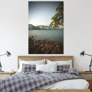 Astúrias Beach Guarujá Brazilië Canvas Afdruk