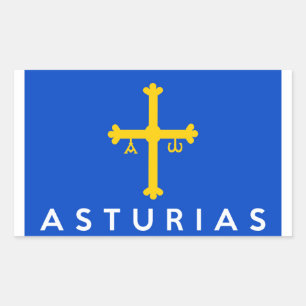 asturias regio vlag spanje land naam rechthoekige sticker