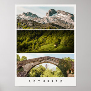 Asturias uitzichten en landschappen Reis foto Coll Poster
