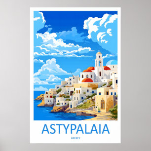 Astypalaia Vintage Reisposter Ski Nationaal Park Poster