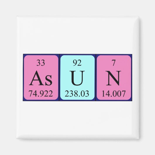 Asun periodiek table name magnet magneet (Voorkant)
