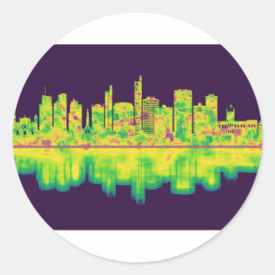 Asuncion Paraguay Skyline Ronde Sticker