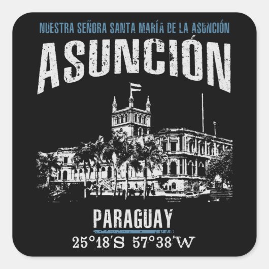 Asunción Vierkante Sticker (Voorkant)