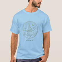 Aswan Zeilboot Minimalistische Lijnkunst - Gouden