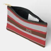 Asymmetric Stripes Horizontal Lines Gray Red Brown Etui (Open)