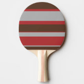 Asymmetric Stripes Horizontal Lines Gray Red Brown Tafeltennisbatje (Achterkant)