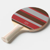 Asymmetric Stripes Horizontal Lines Gray Red Brown Tafeltennisbatje (Voorkant Gekanteld)