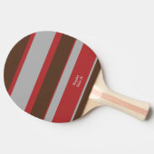 Asymmetric Stripes Horizontal Lines Gray Red Brown Tafeltennisbatje (Zijkant)