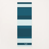 Asymmetric Stripes Horizontal Lines Sea Blue White Yogamat (Voorkant)