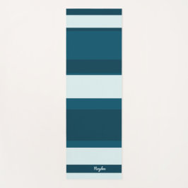 Asymmetric Stripes Horizontal Lines Sea Blue White Yogamat